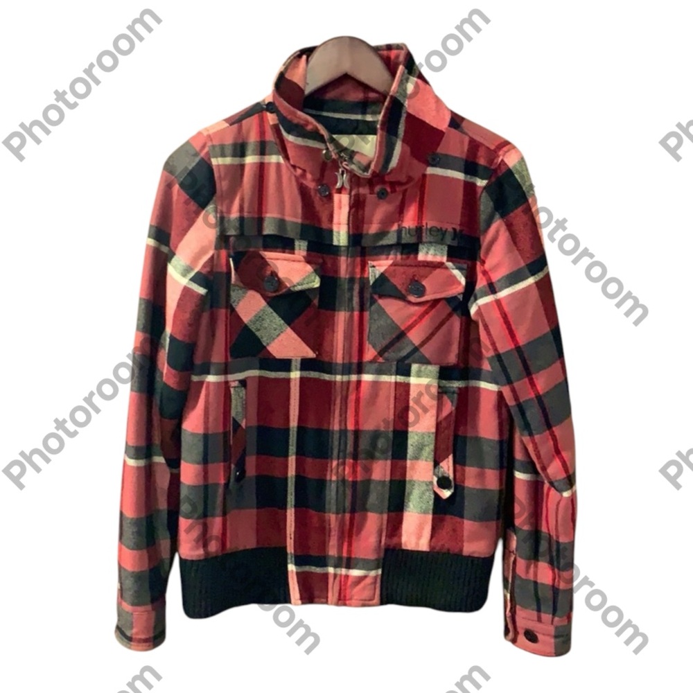 Bomber Coat | Hurley | Red & Black Plaid | Woman’s Small